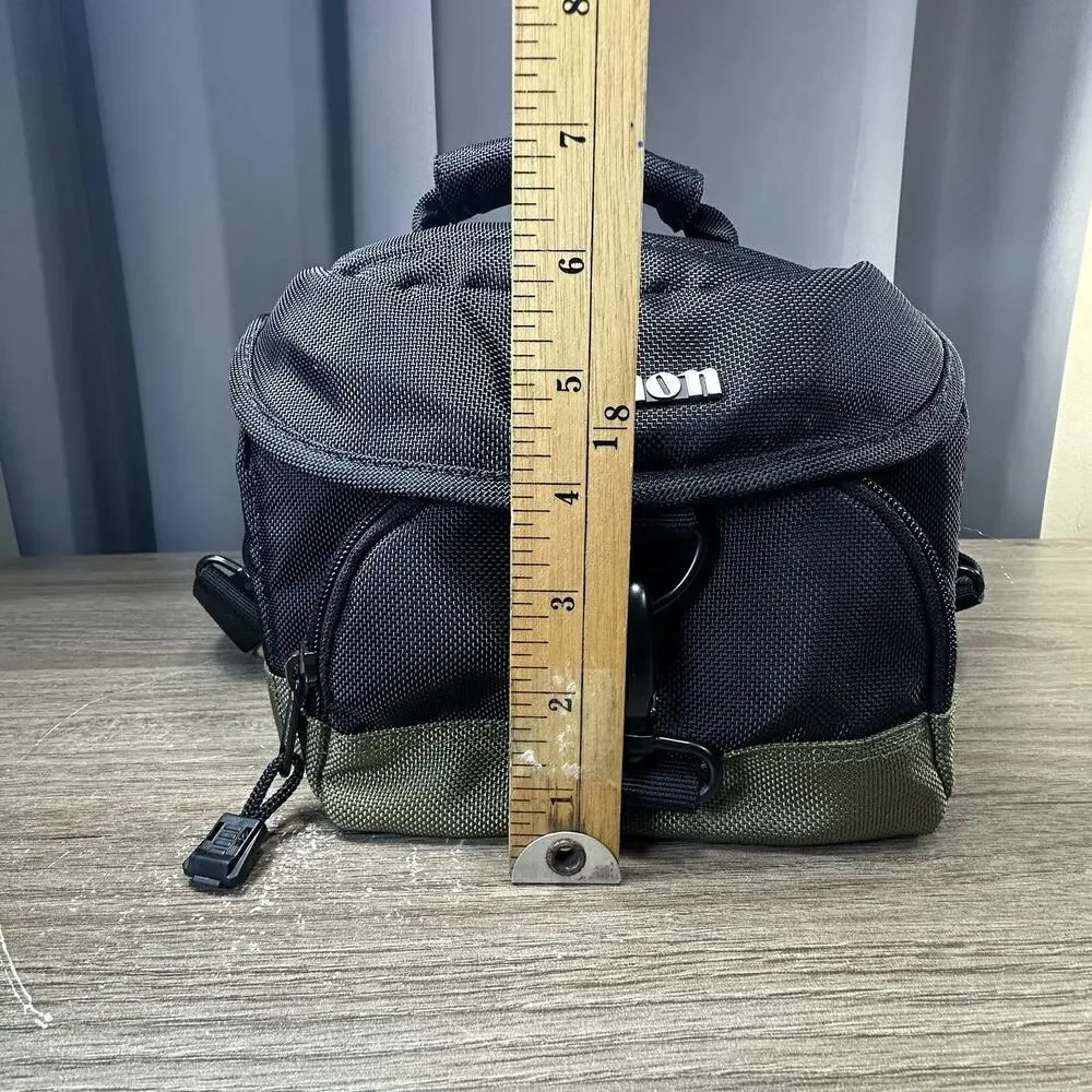Canon Camera Bag Padded SLR Multi Strap Black & Green Carry Tote Shoulder Case